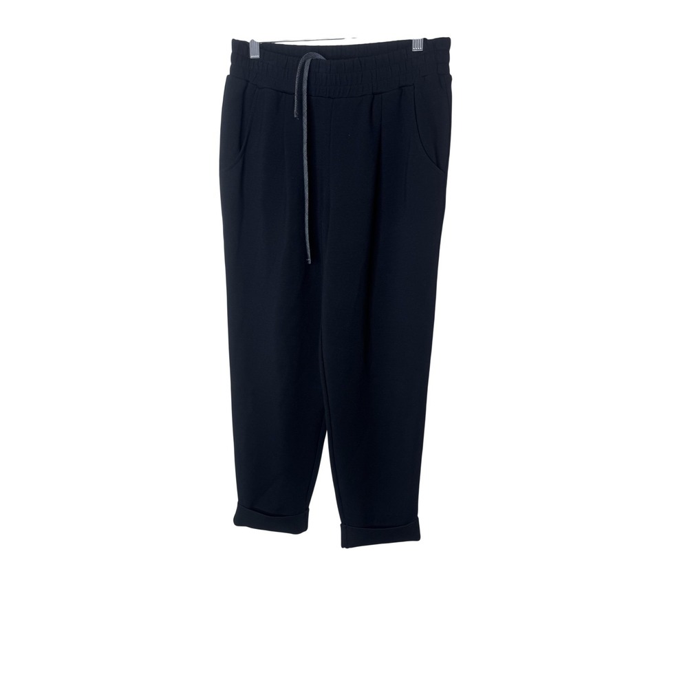 Varley Jogger Pants Womens Medium Black DoubleSoft Knit Tapered Pockets Lounge